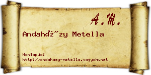 Andaházy Metella névjegykártya